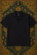 Half sleeve Black Linen shirt