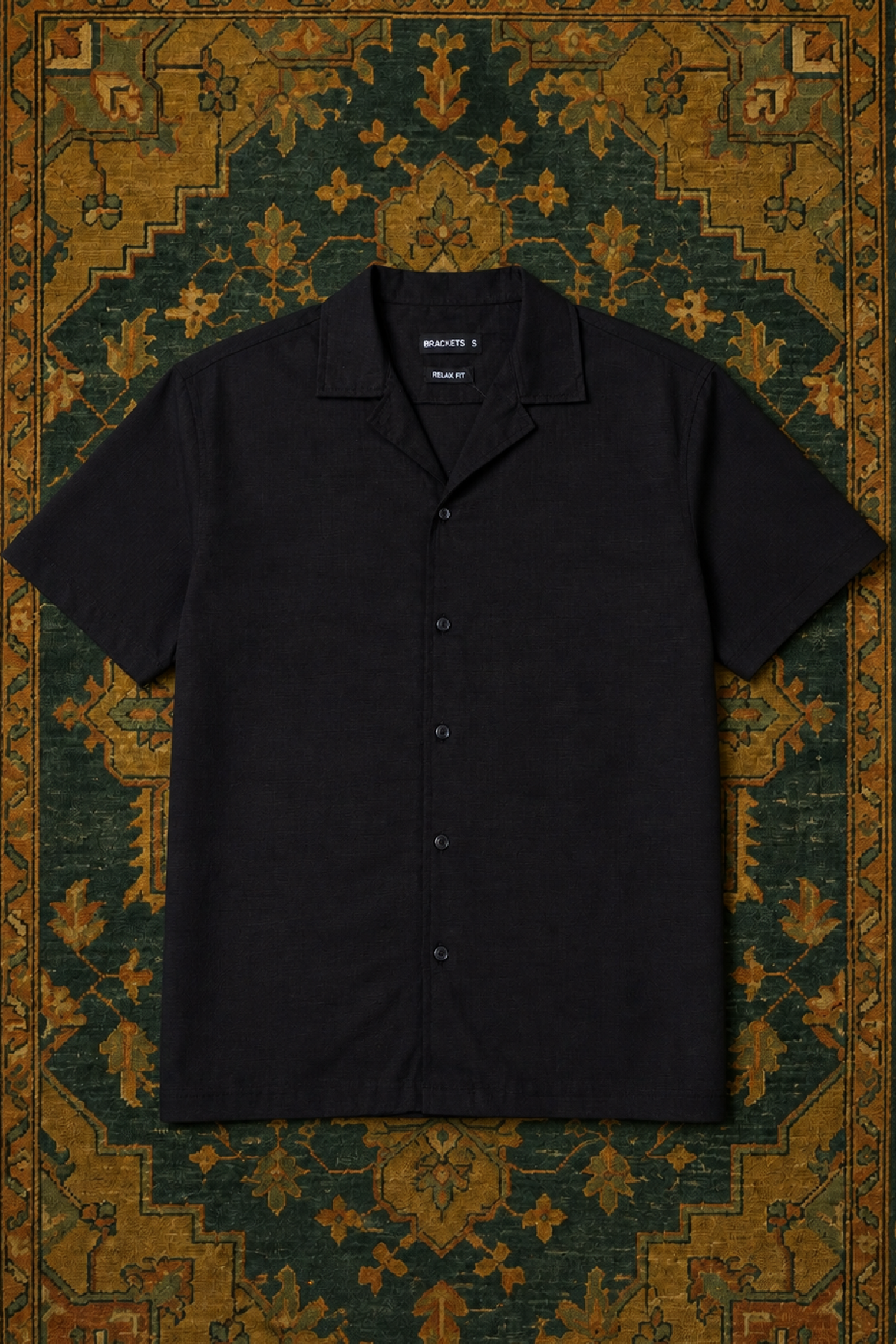 Half sleeve Black Linen shirt