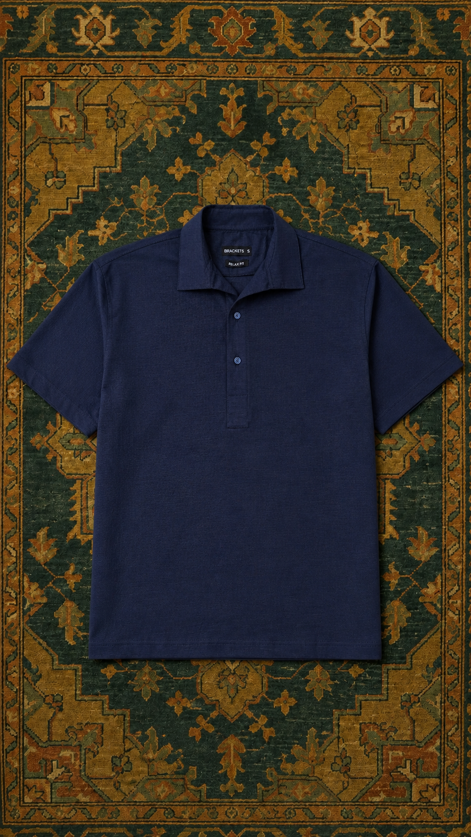 Half sleeve Navy Linen shirt Main image