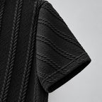 Black Self-Textured Polo