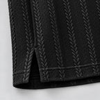 Black Self-Textured Polo