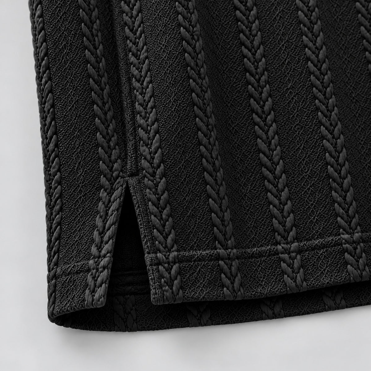 Black Self-Textured Polo