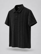 Black Self-Textured Polo