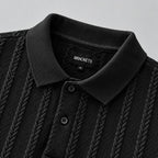 Black Self-Textured Polo