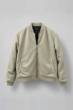 Sage Green Suede Bomber Jacket