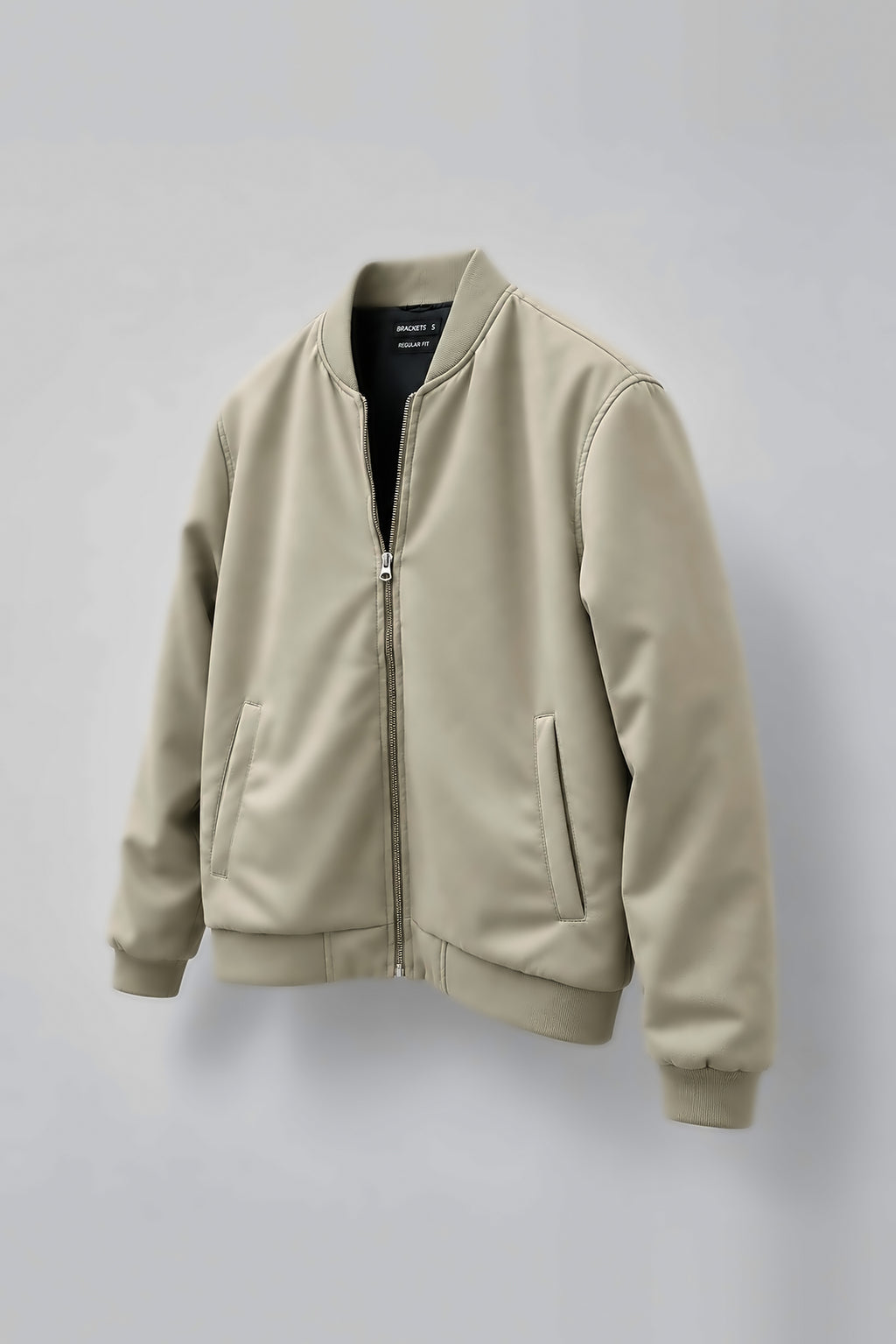Sage Green Suede Bomber Jacket