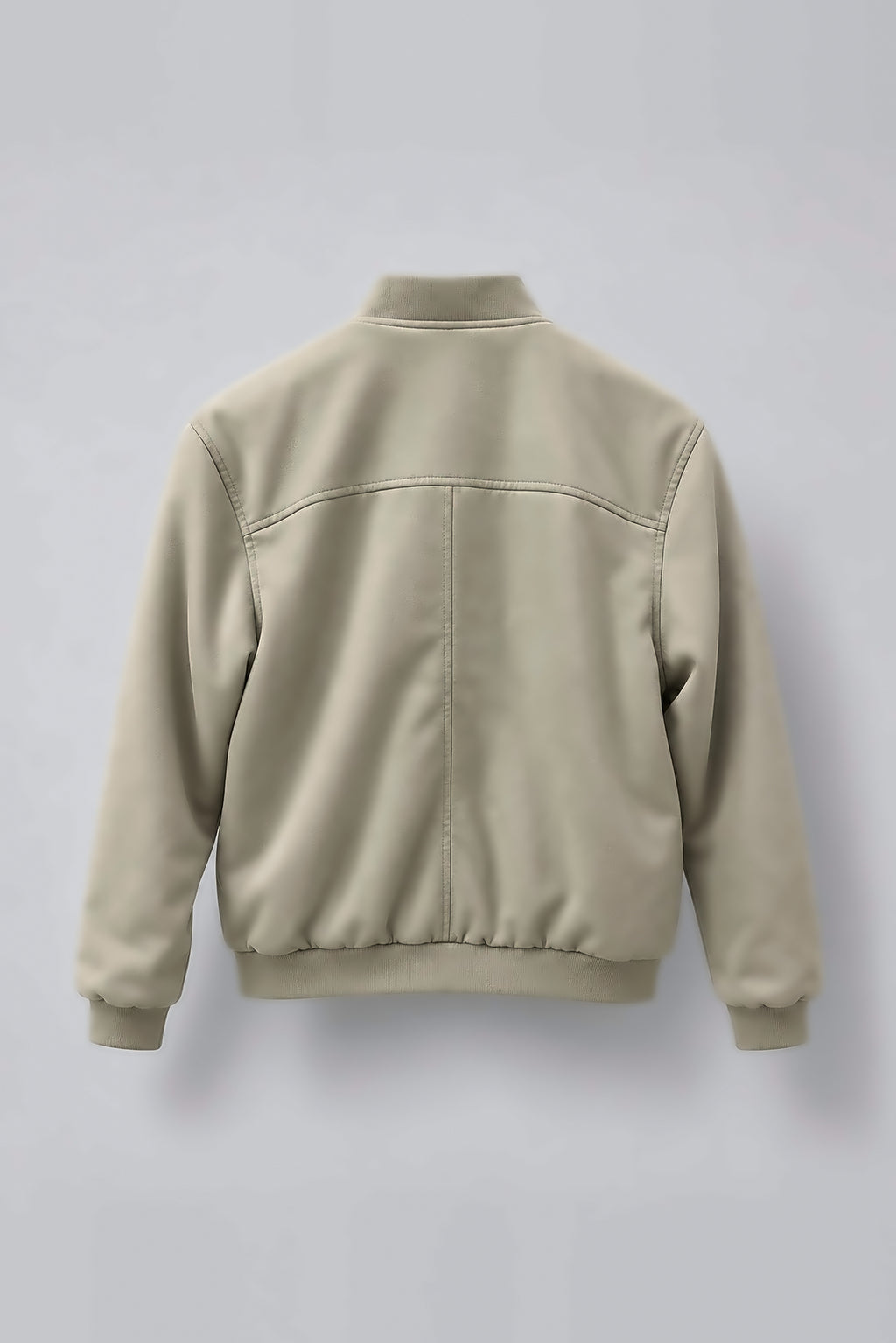 Sage Green Suede Bomber Jacket