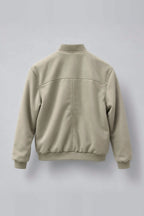 Sage Green Suede Bomber Jacket