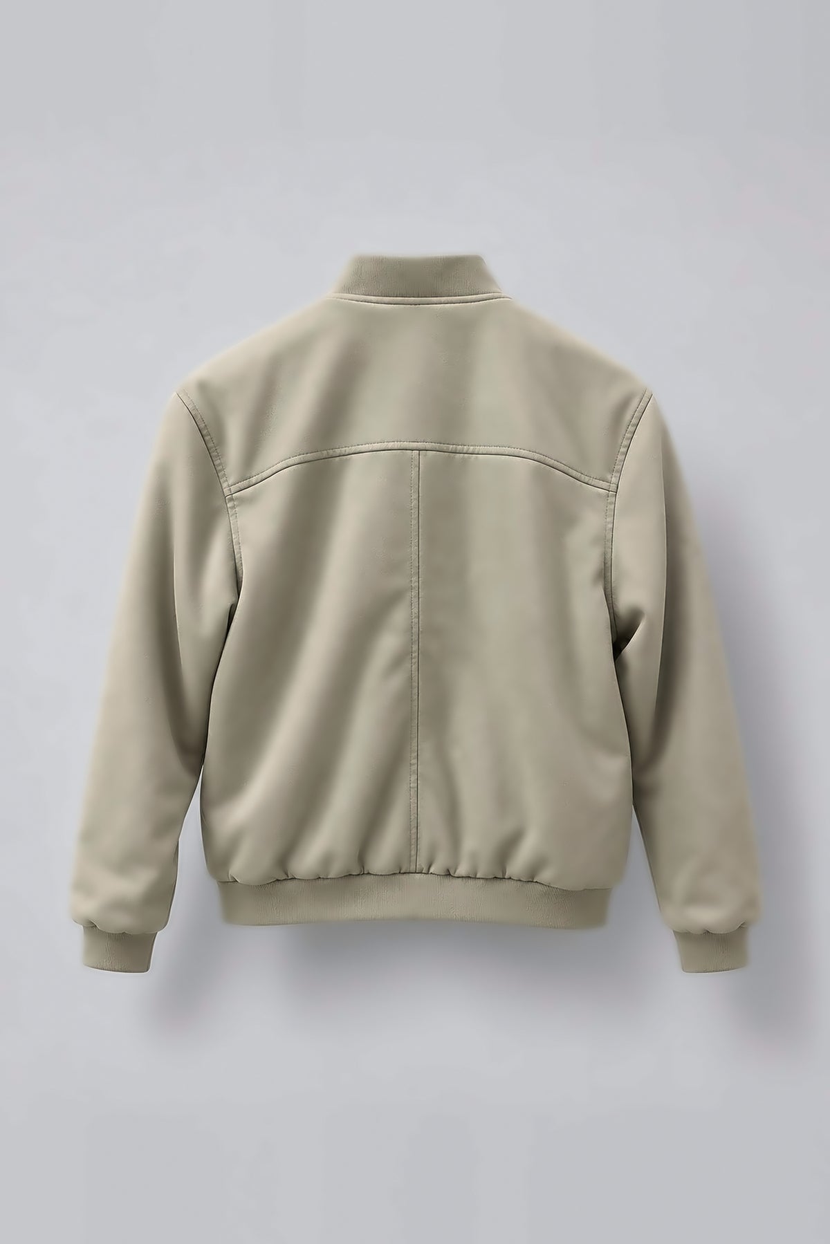 Sage Green Suede Bomber Jacket