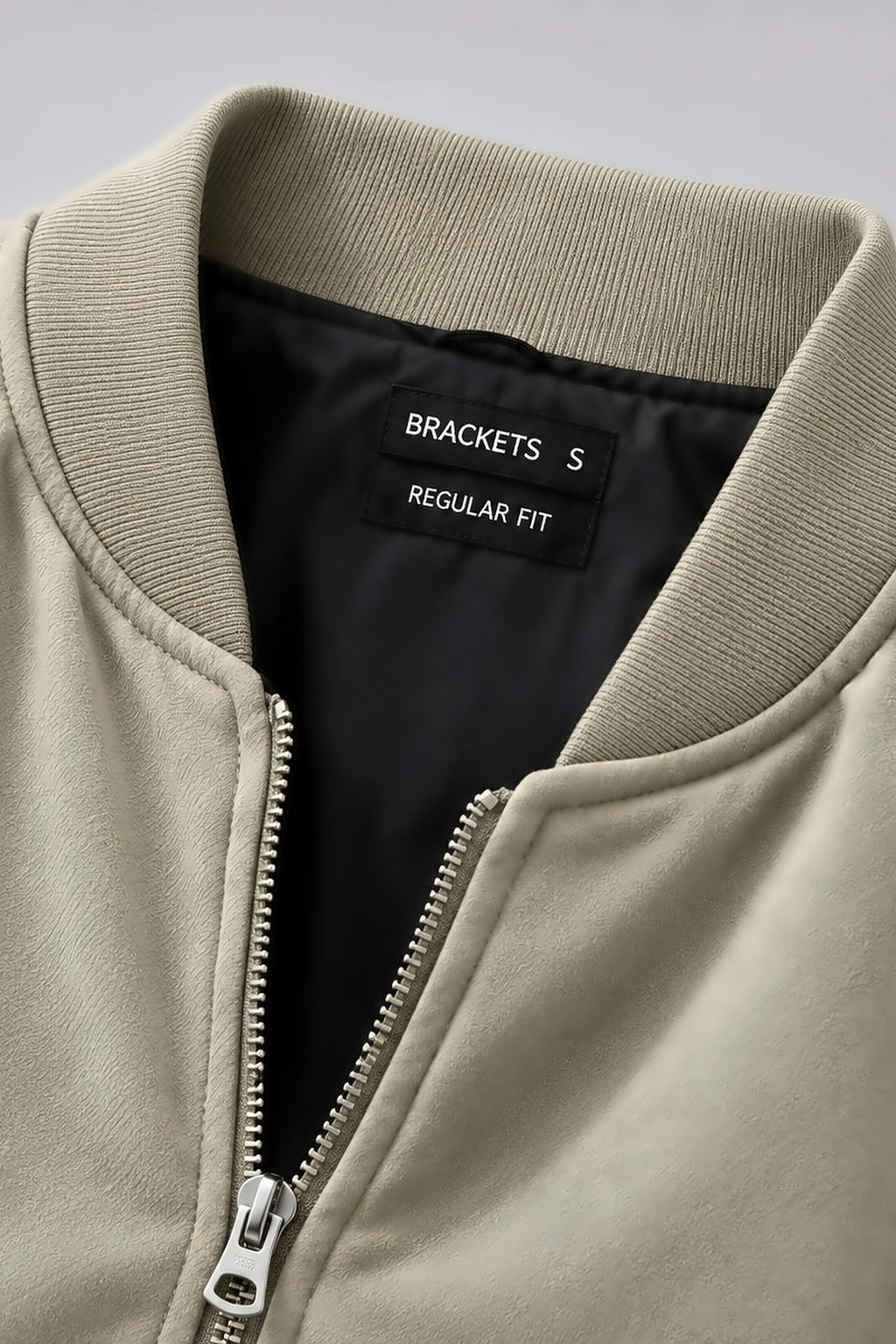 Sage Green Suede Bomber Jacket