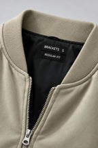 Sage Green Suede Bomber Jacket