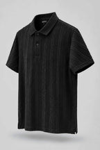 Black Self-Textured Polo