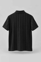 Black Self-Textured Polo
