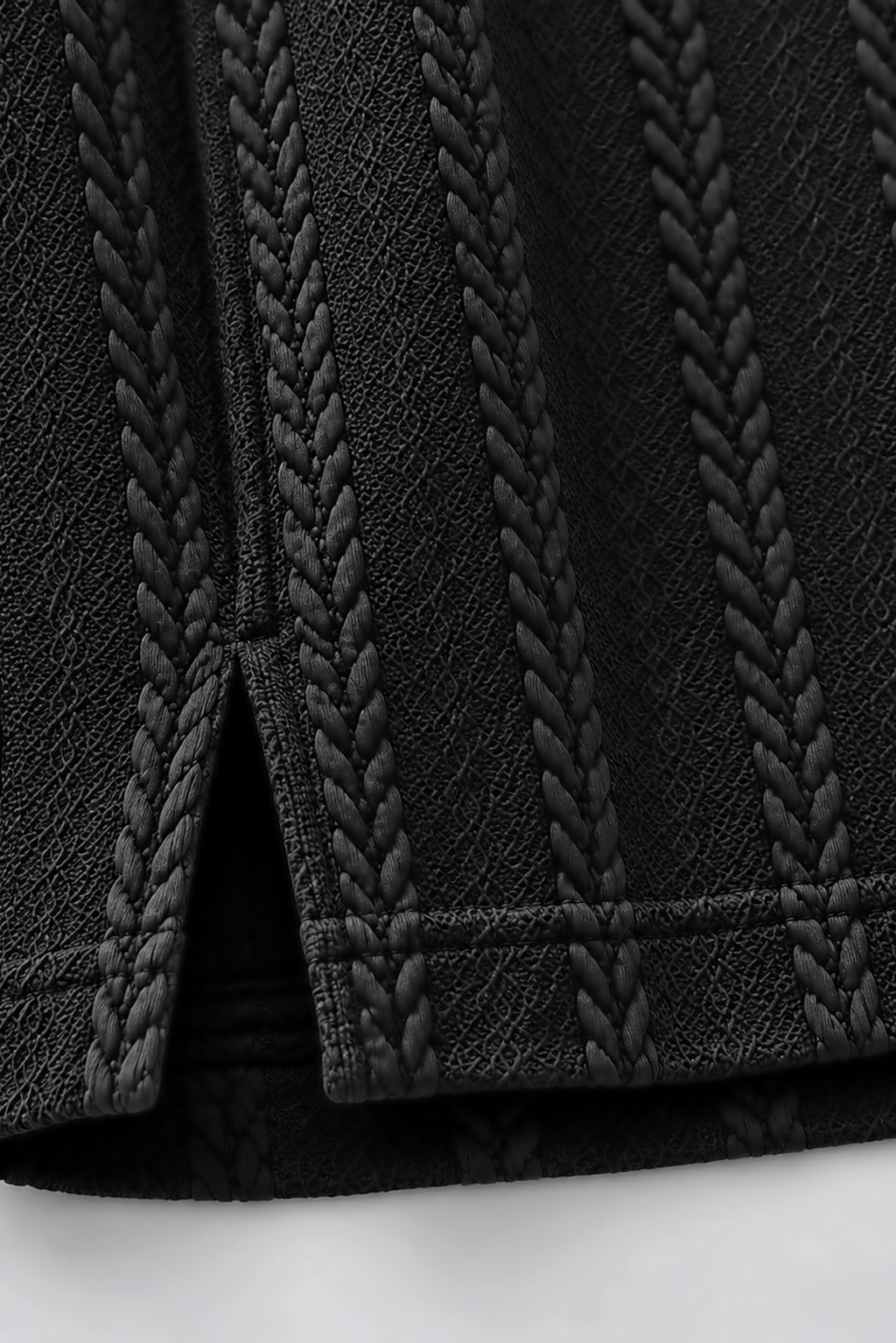 Black Self-Textured Polo