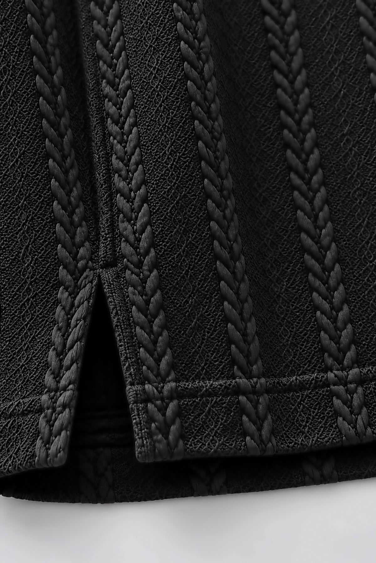 Black Self-Textured Polo