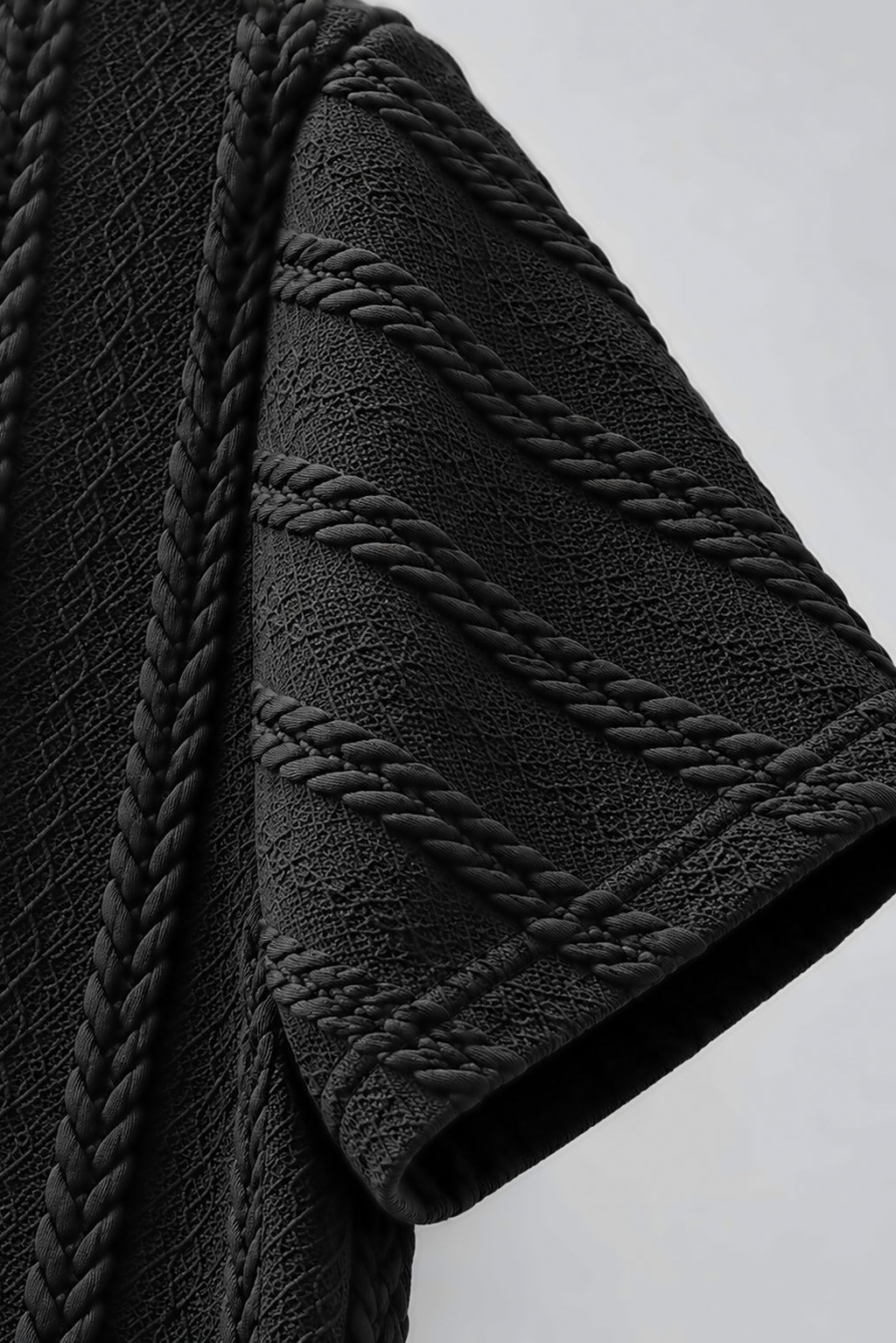 Black Self-Textured Polo