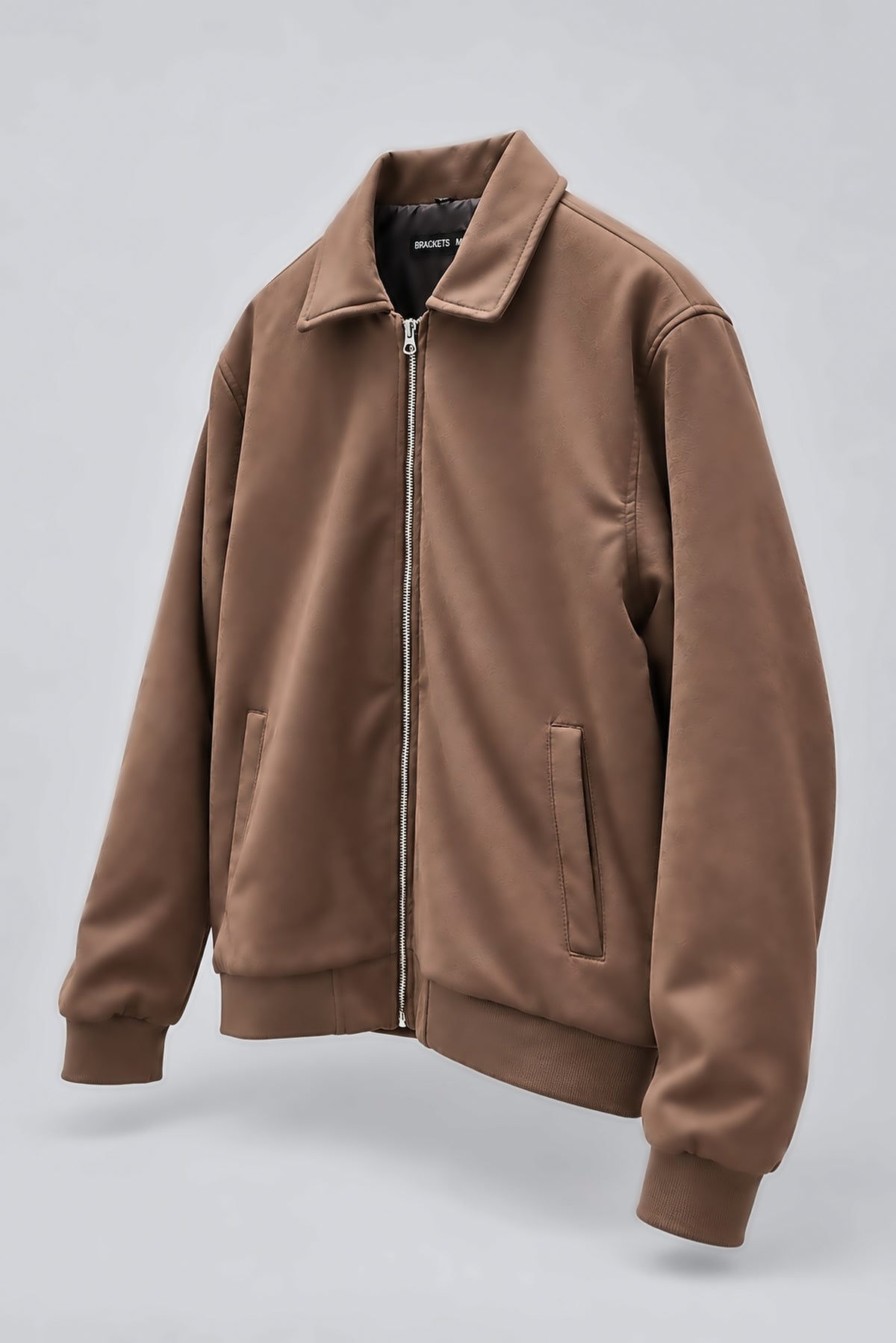 Dark Brown Suede Bomber Jacket
