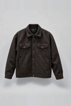 Black Suede Utility Jacket