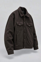 Black Suede Utility Jacket