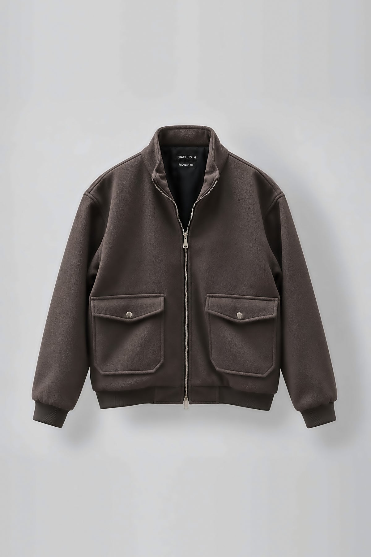 Grey Wool Zip-Up Utility Jacket Main image