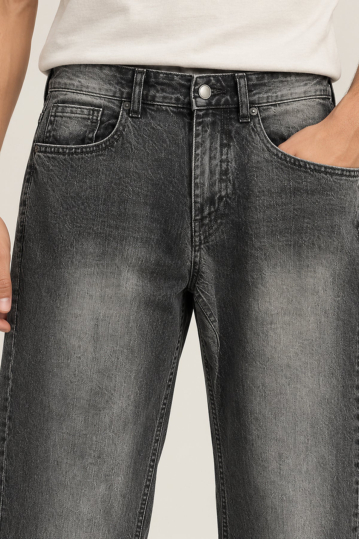 Denim Pant Relax Fit Grey