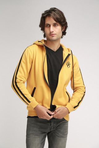 CASUAL YELLOW ZIPPER JACKET - Brackets