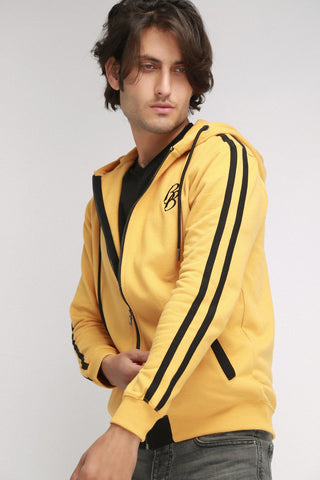 CASUAL YELLOW ZIPPER JACKET - Brackets