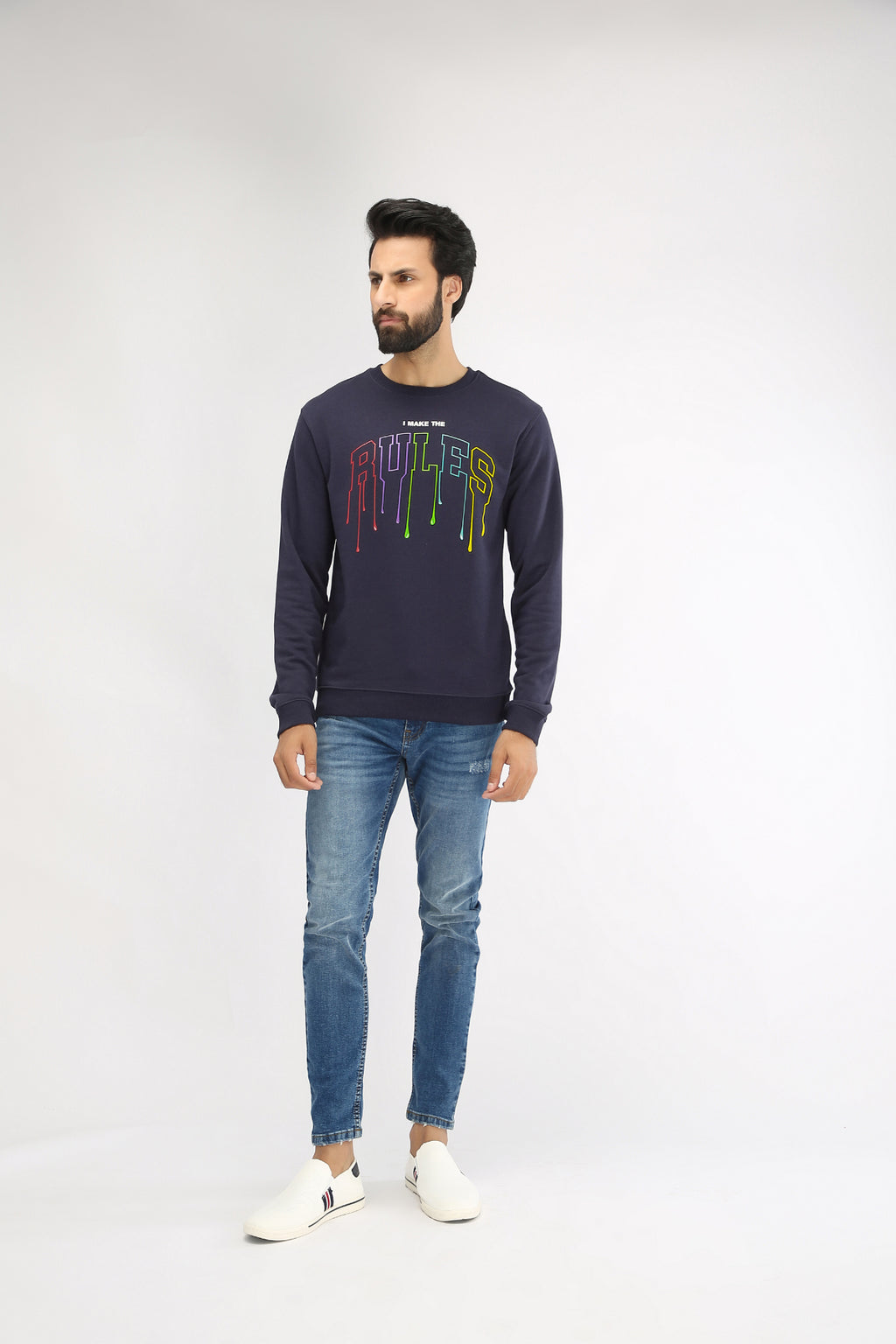 SWEAT SHIRT- BLUE - Brackets