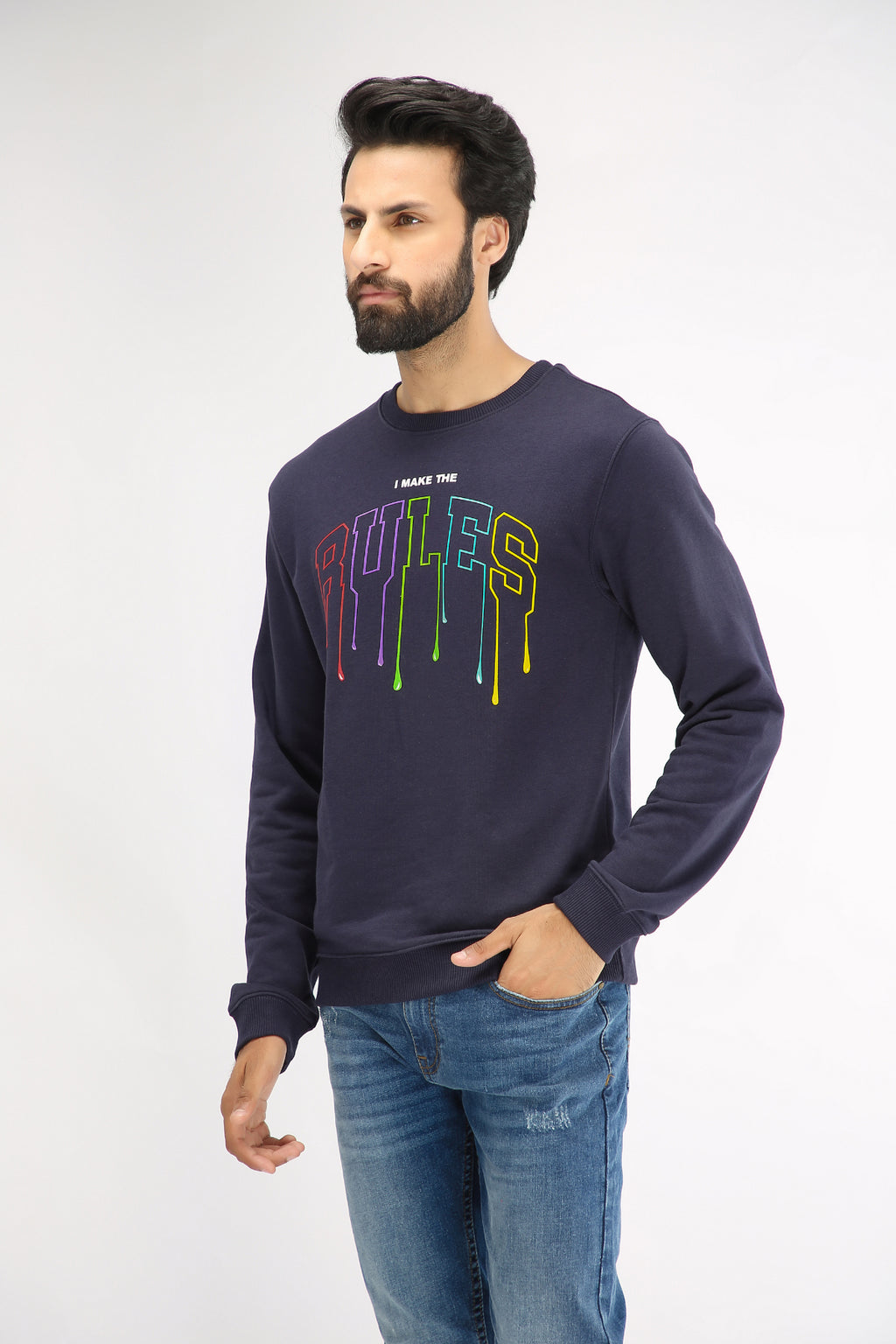 SWEAT SHIRT- BLUE - Brackets