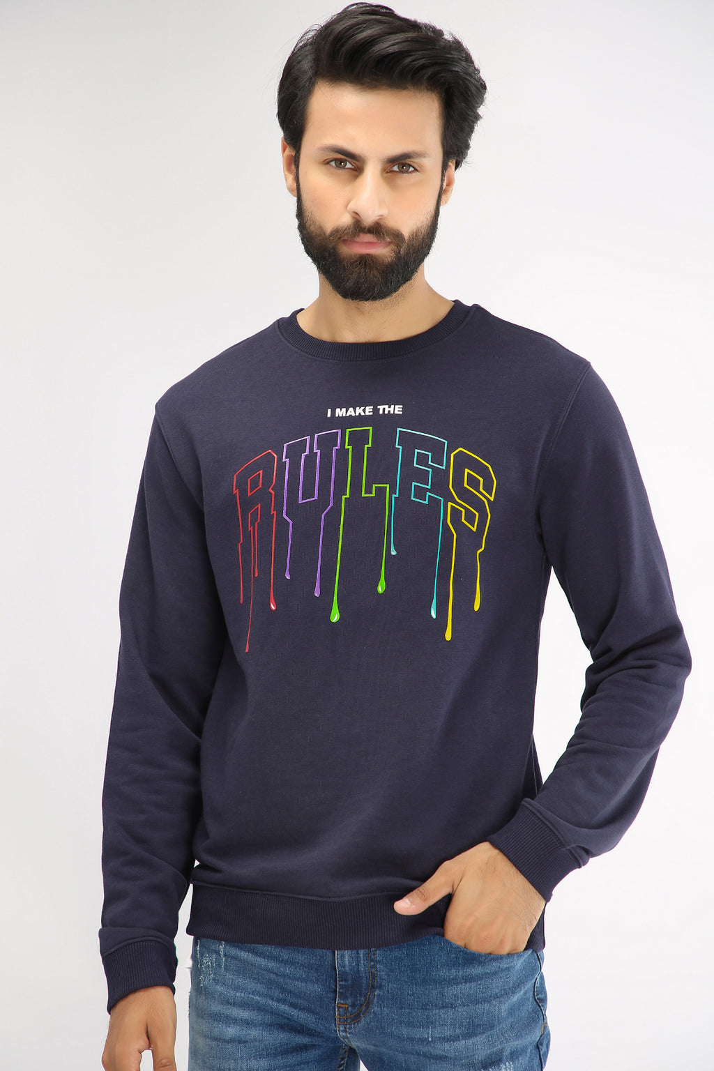 SWEAT SHIRT- BLUE - Brackets