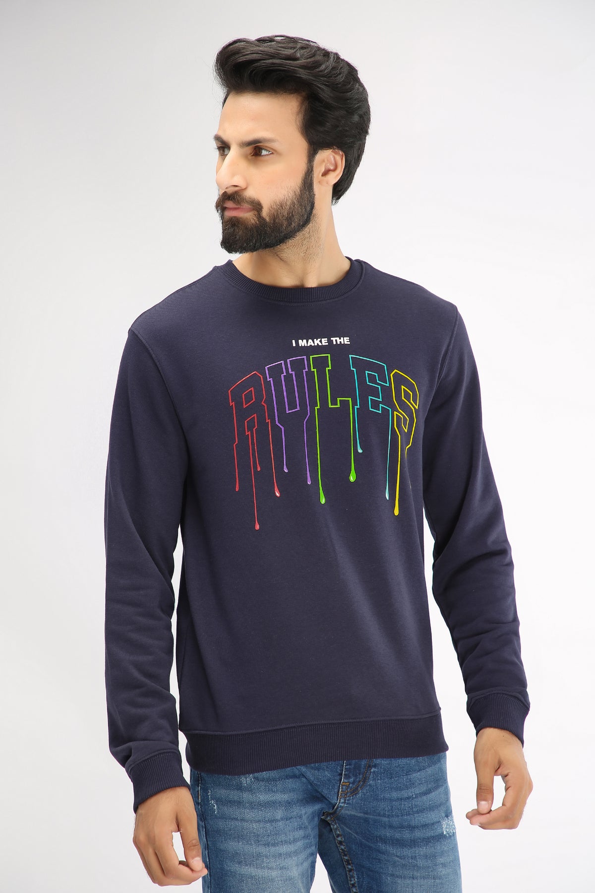 SWEAT SHIRT- BLUE - Brackets