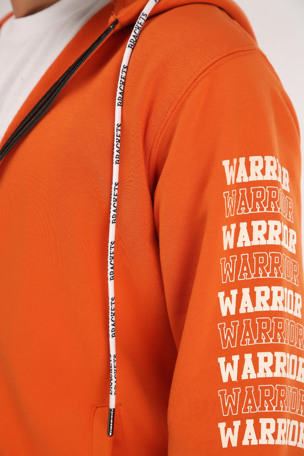 RUST HOODIE WITH GEL PRINT - Brackets