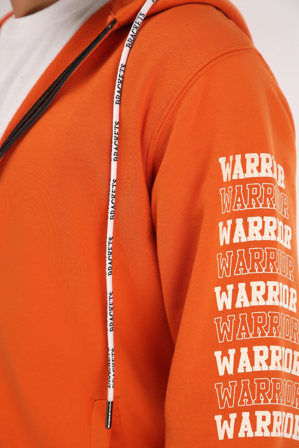 RUST HOODIE WITH GEL PRINT - Brackets