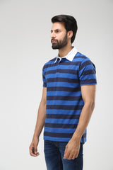 STRIPED EMBROIDERED POLO SHIRT