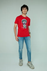 PRINTED T-SHIRT IN RED